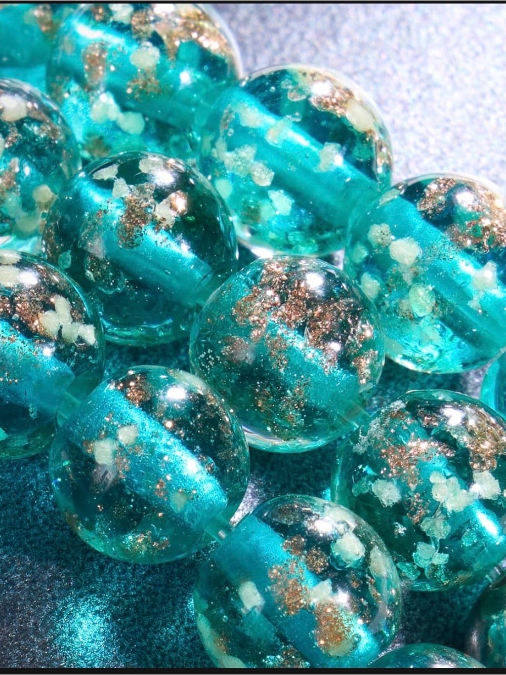 NWT Nogu Teal | .925 Sterling Silver | Firefly Glass Bracelet (18 cm=7 inches) - Picture 3 of 7